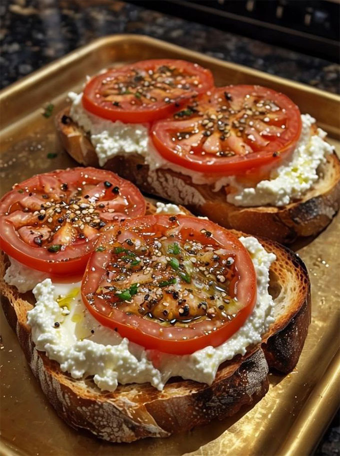 Creamy Ricotta And Tomato Toast