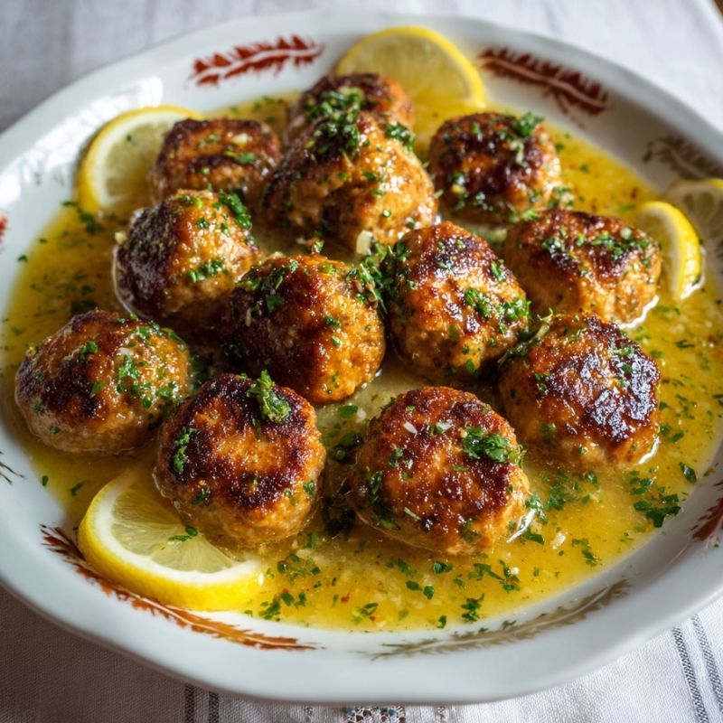 Succulent Meatballs In Lemon Sauce