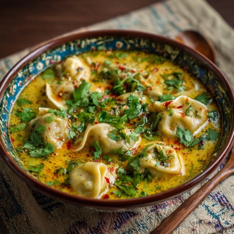 Fragrant Thai Coconut Curry Dumpling Soup
