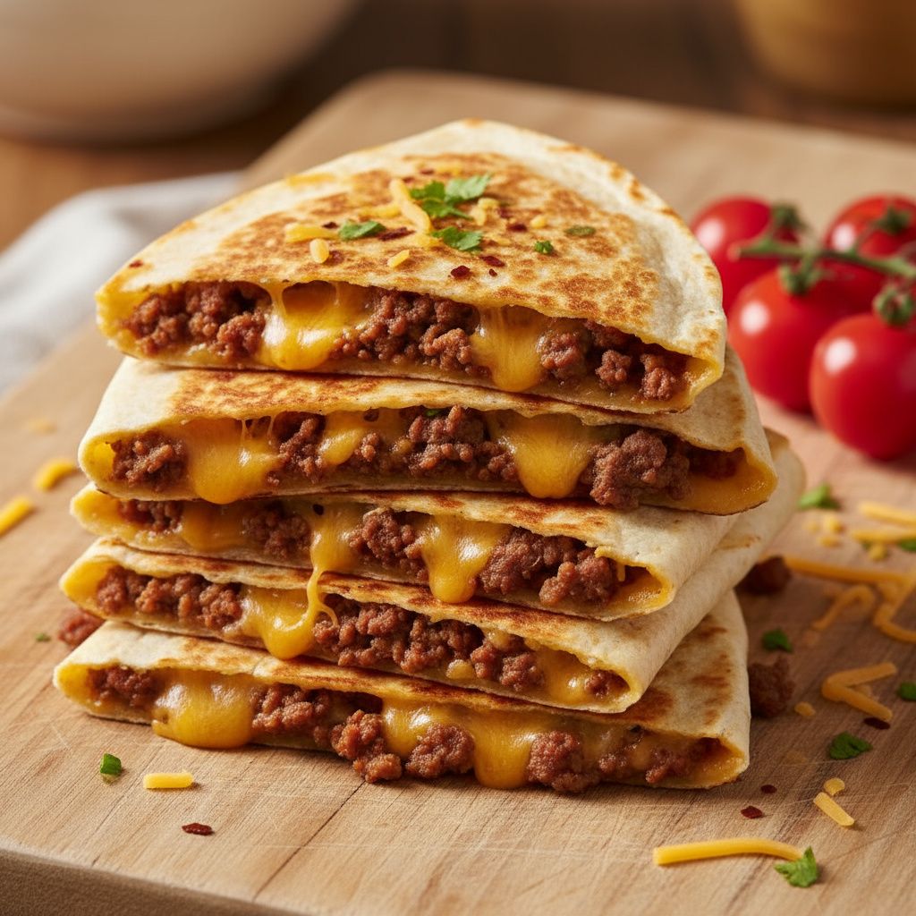 Gooey Smashburger Quesadillas