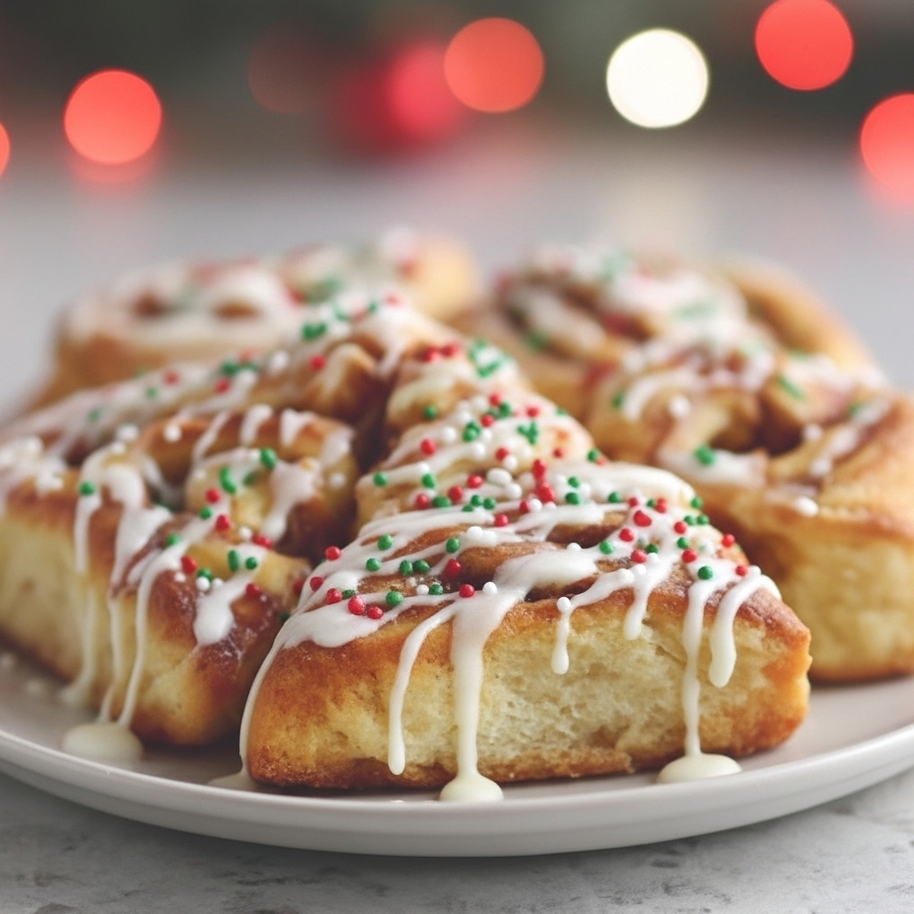 Warm Christmas Tree Cinnamon Rolls