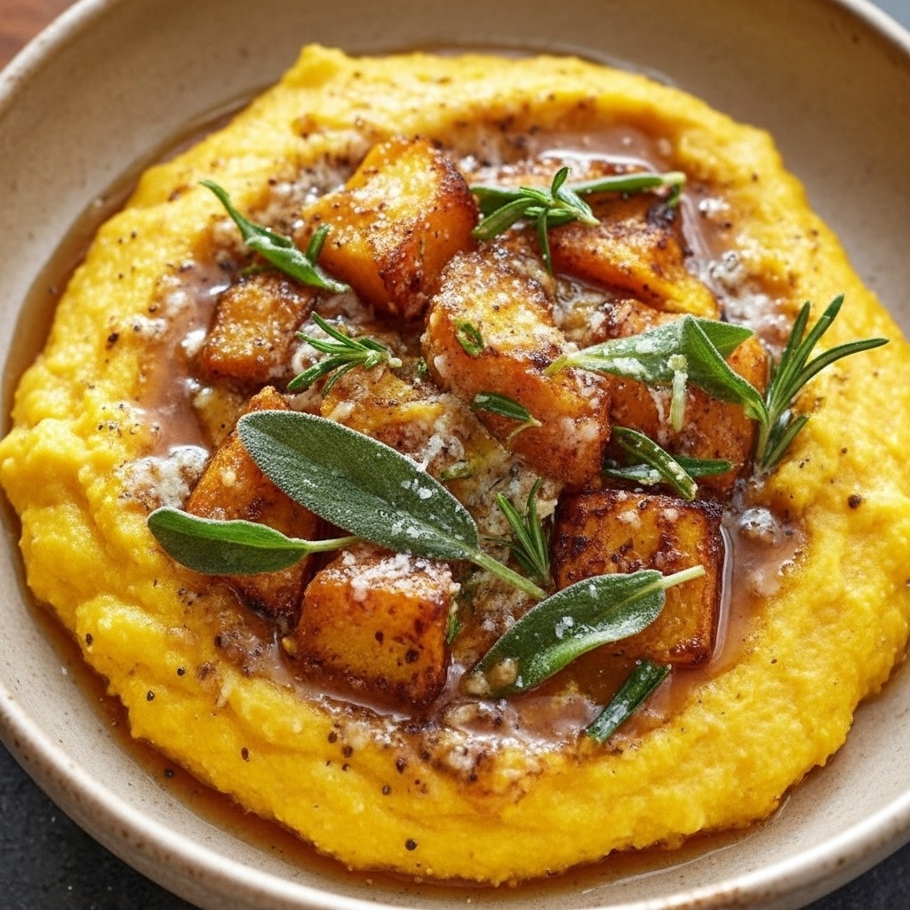 Rustic Pumpkin Polenta With Sage Butter