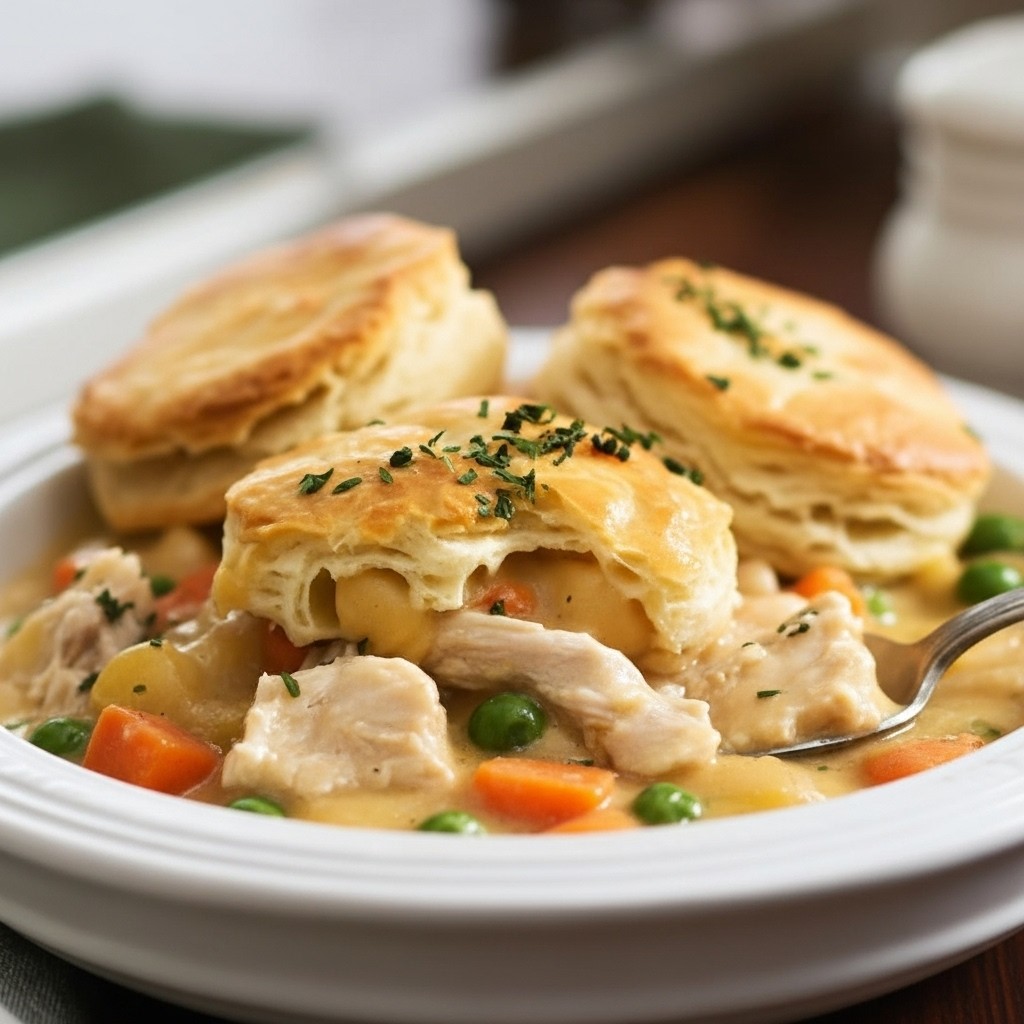 Easy Chicken Pot Pie With Biscuits