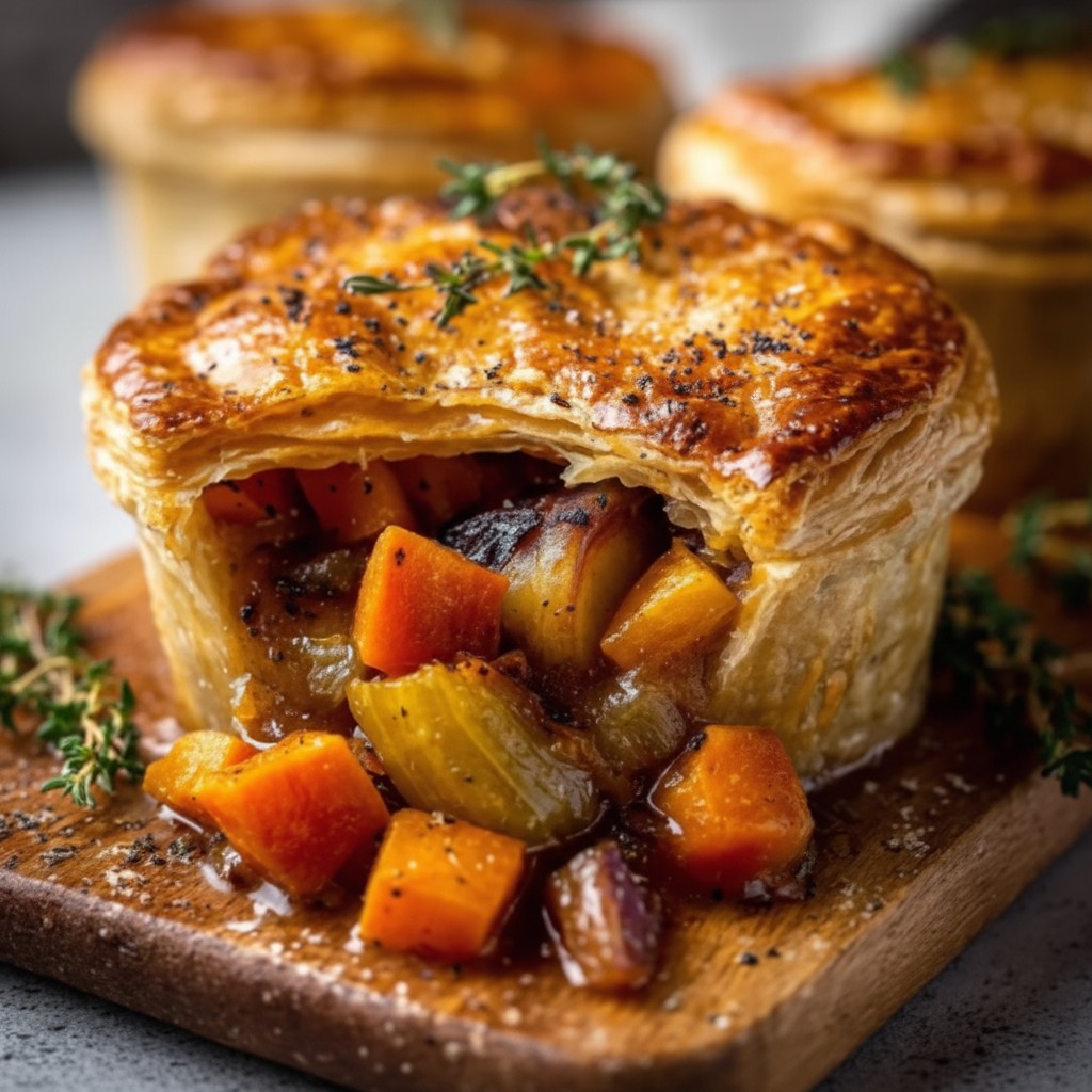 Golden Roasted Autumn Vegetable Pot Pies