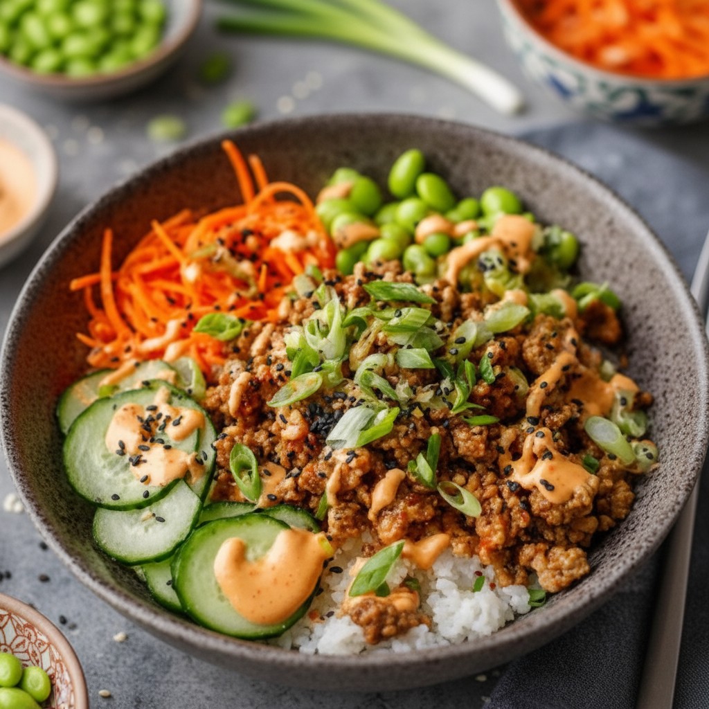 Flavorful Bang Bang Ground Turkey Rice Bowls
