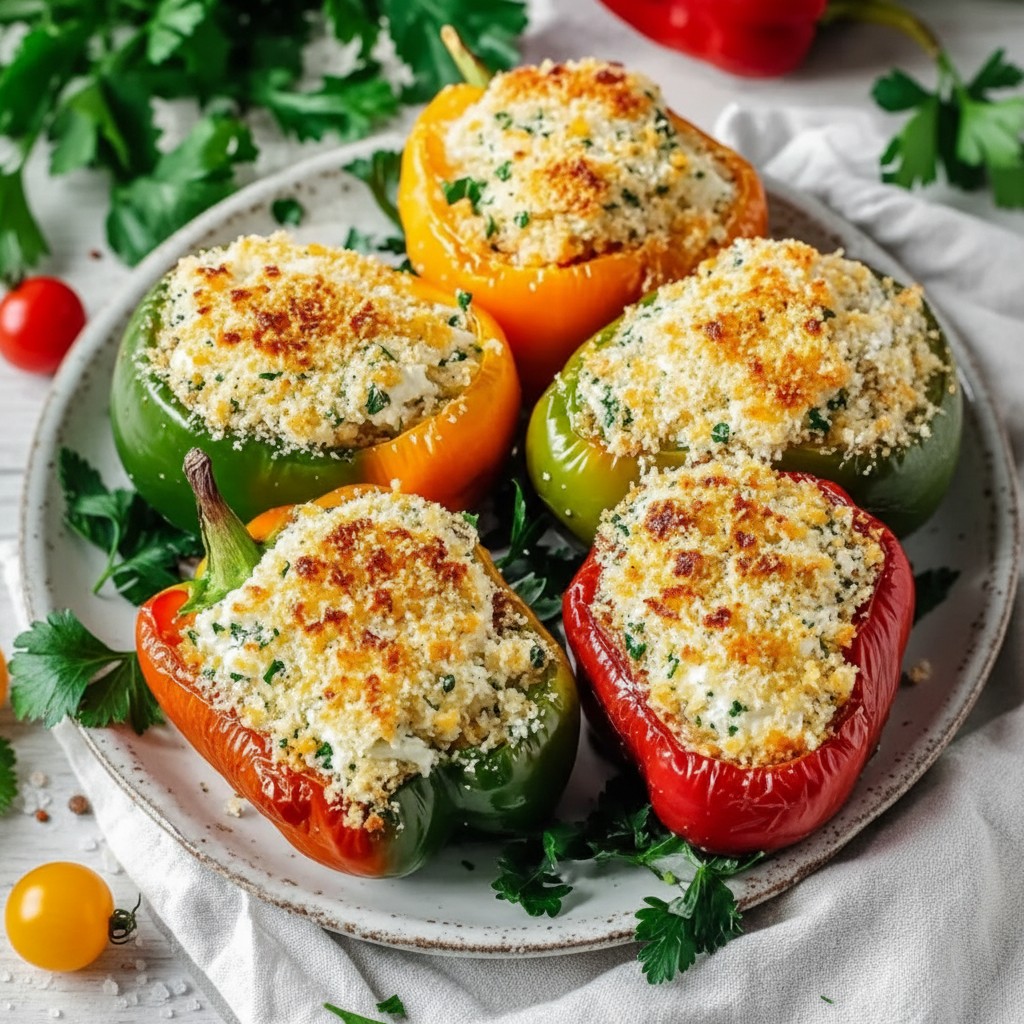 Easy Tuscan Ricotta Stuffed Peppers