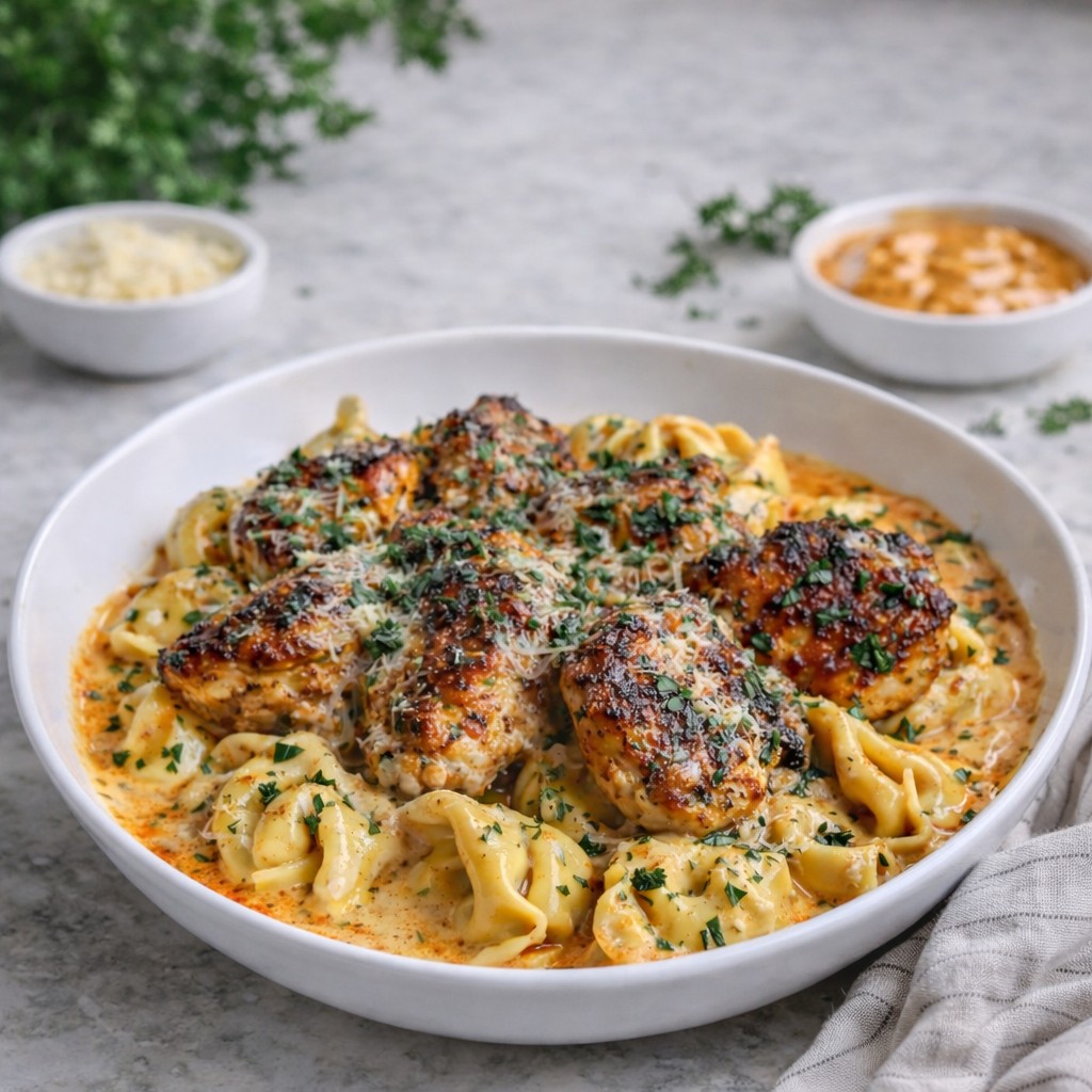 Creamy Garlic Butter Chicken Tortellini