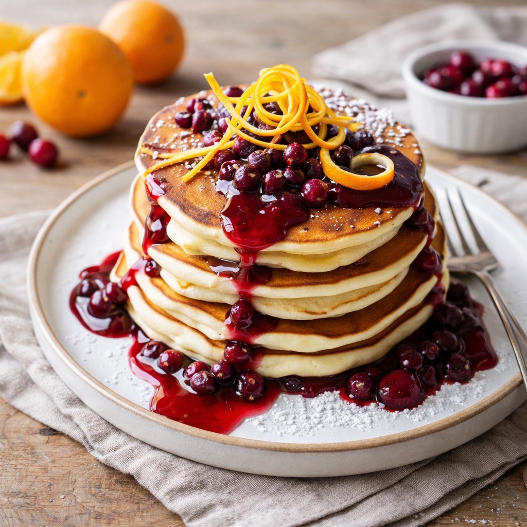 Fluffy Cranberry Orange Ricotta Pancakes