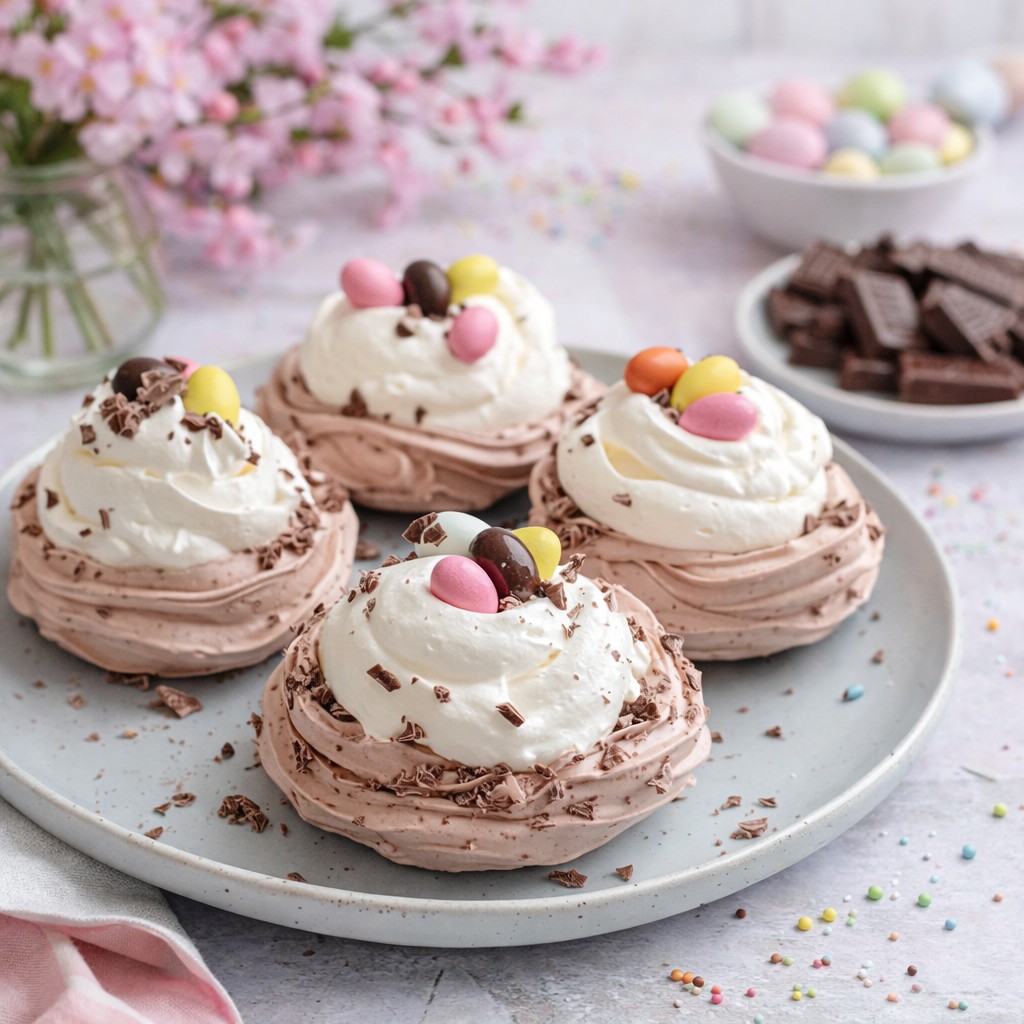 Easy Chocolate Meringue Easter Nests