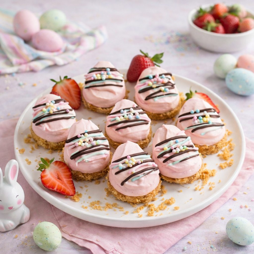 Creamy Strawberry Cheesecake Easter Egg Bites