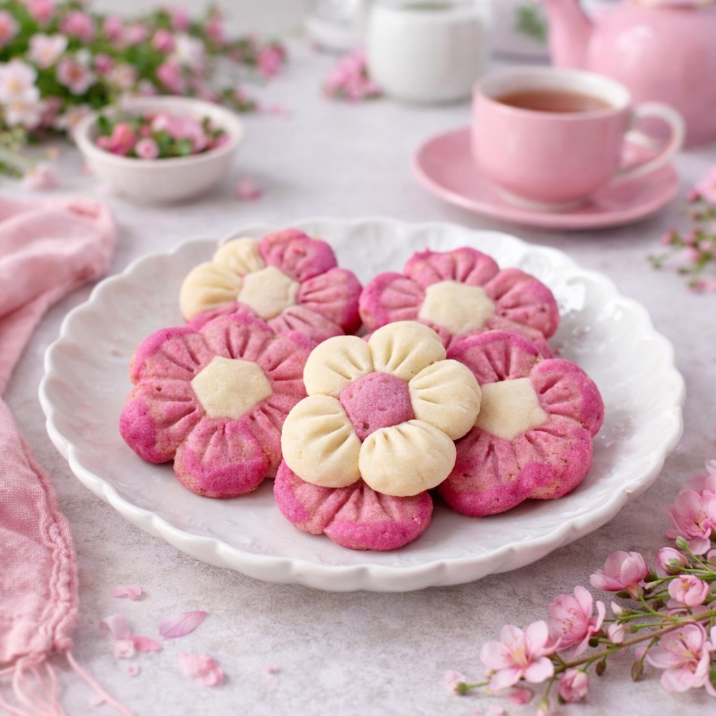 Chewy Flower Shortbread Cookies